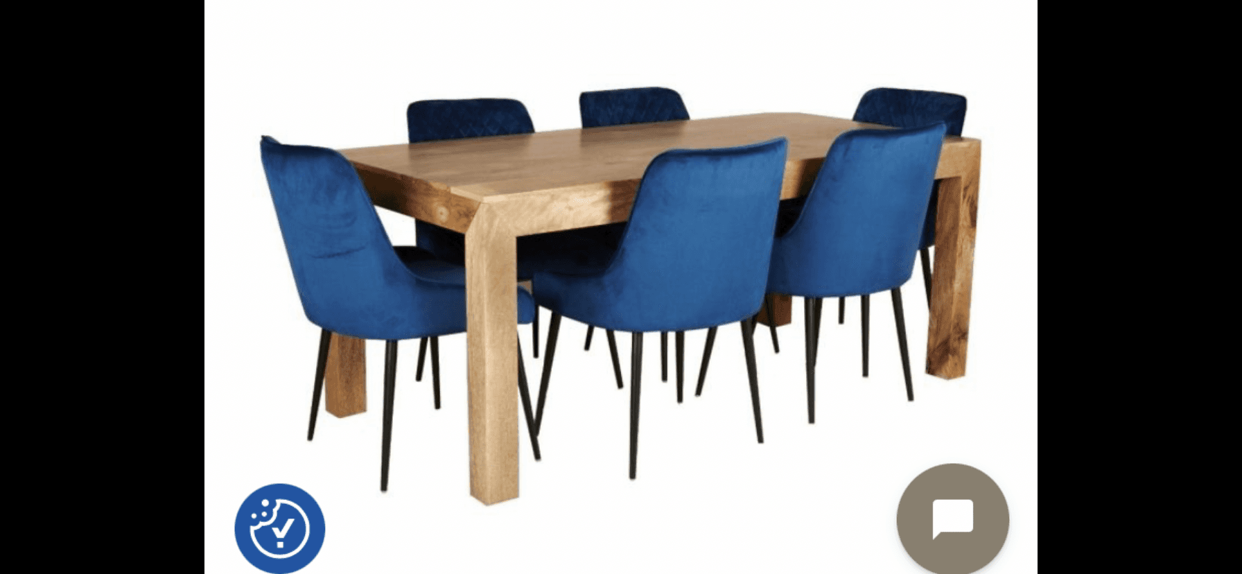 Dakota 180cm Dining Set 6 Velvet Chairs
