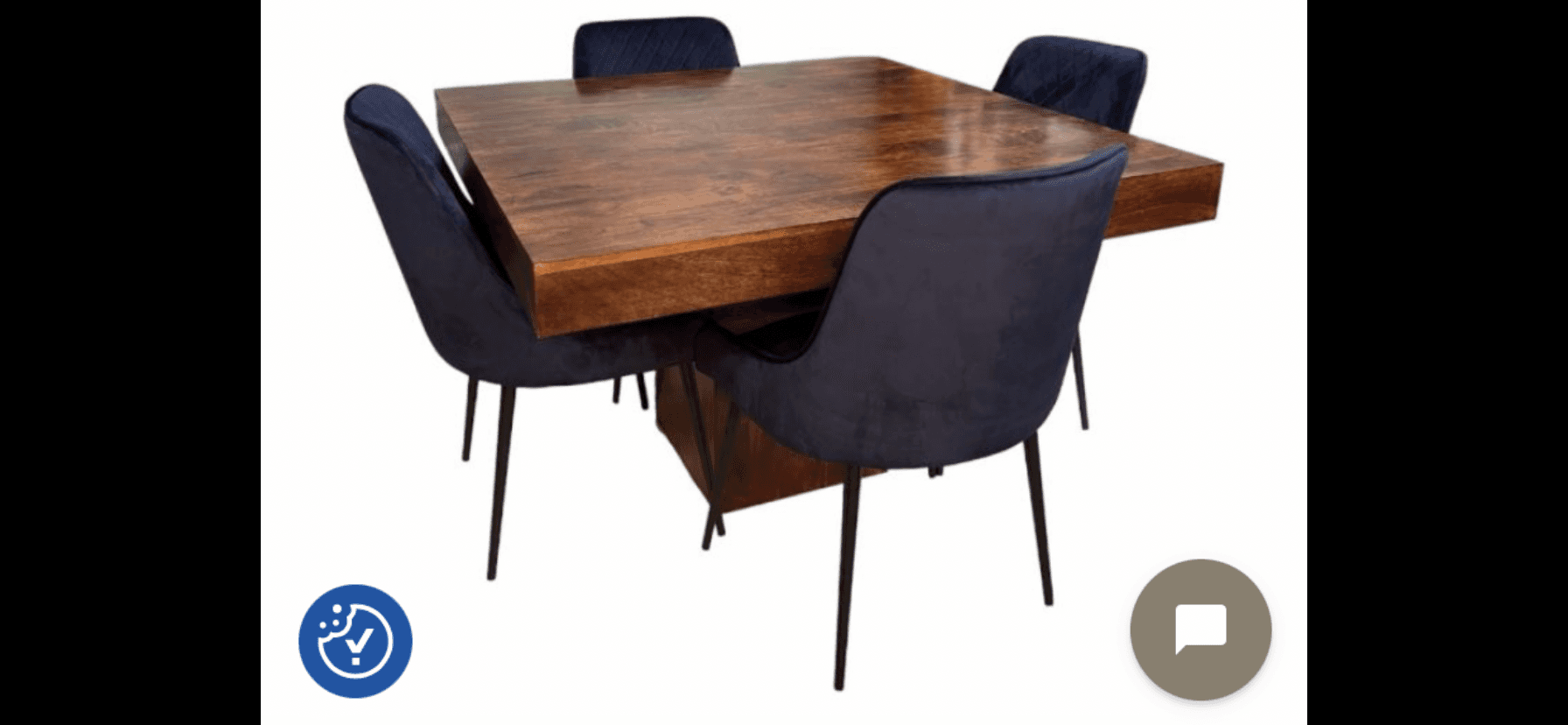 Dakota Dark Dining 120cm Set 4 Chairs