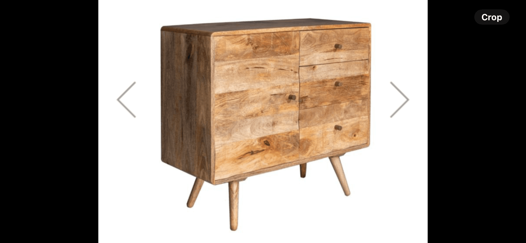 Geo Solid Wood 3 Draw Sideboard 85cm