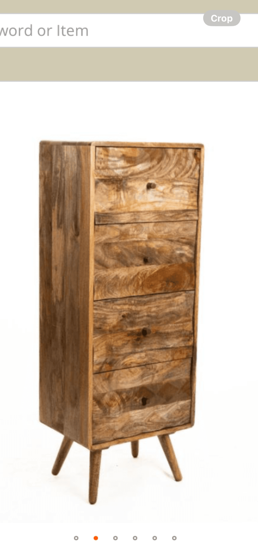 Geo Solid Wood 45cm Tall Chest 4 Draw 