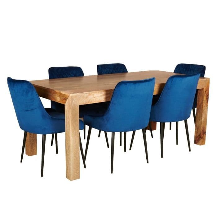Dakota 180cm Dining Set with 6 Turin Chairs many colours